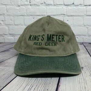 Vintage Hat Cap Snapback Brown Green King's Meter Red Deer Embroidered Logo